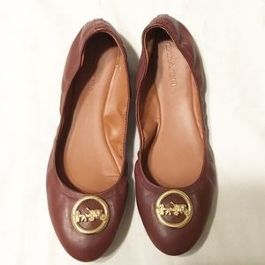 Wine Coach Ballet Flats - Size 11